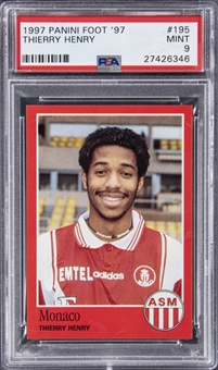 1996 Panini Foot 97 #195 Thierry Henry Rookie Card - PSA MINT 9 - Pop 6!